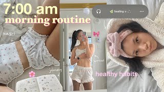 how to really be a morning person from a lazy girl 👟🎧 7am morning routine vlog [upl. by Mylo]