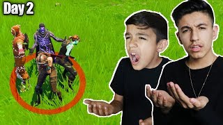 Last To Leave Circle Wins 10000 VBucks Challenge In Fortnite With Little Brother [upl. by Aihselef]