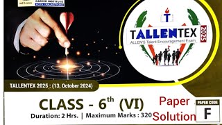 Tallentex 2025 Paper Solution [upl. by Aitital]