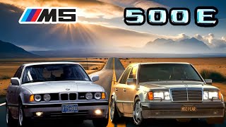 MercedesBenz W124 500E vs BMW M5 E34 Drag Race [upl. by Bush18]