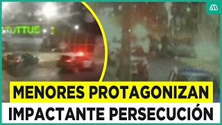 Impactante persecución de Carabineros Los 4 delincuentes son menores de edad [upl. by Auqenes]