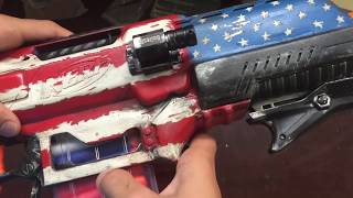 nerf mod Rapidstrike flat top fully overhauled American Flag paint job [upl. by Luap609]