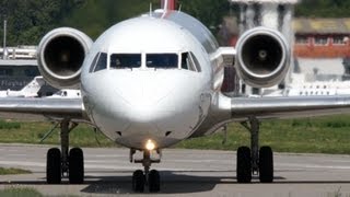 Helvetic Airways Fokker 100 HBJVH Take Off at Airport BernBelp bound for Palma de Mallorca [upl. by Ynnaf]