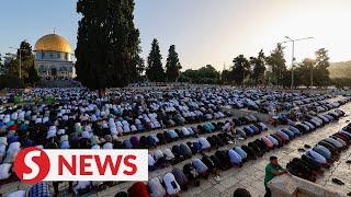 Thousands attend Eid alAdha prayers at AlAqsa mosque [upl. by Pierre]