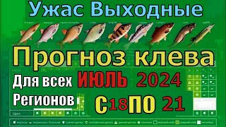 Прогноз клева рыбы на Эту неделю с 18 по 21 Июля 2024 Календарь рыбака на Июль Лунный календарь [upl. by Romain]