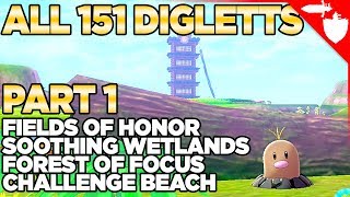 All Diglett Locations P1  Isle of Armor Pokemon Sword and Shield DLC [upl. by Phonsa]