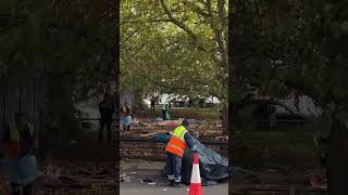 Park Lane Campsite is getting cleared today london mayfair [upl. by Hars]