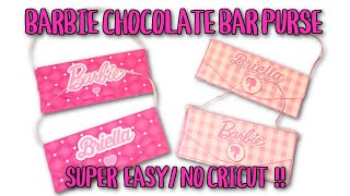 DIY BARBIE CHOCOLATE BAR PURSE PARTY FAVORS NO CRICUT NEEDED [upl. by Odnamra463]