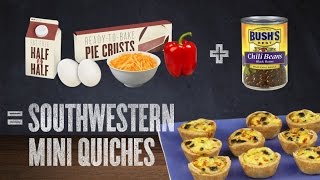 Southwestern Mini Quiche Recipe BUSH’S® Beans Recipe Math™ 14 [upl. by Anauqal]