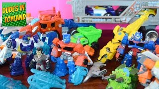 Rescue Bots toys collection  Transformers Dinobots [upl. by Atnahsa]