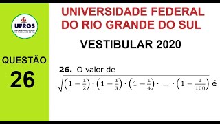 UFRGS 2020  Questão 26  Raíz quadrada de uma expressão numérica [upl. by Alric492]