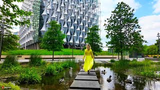 4K Canary Wharf  Embassy Gardens  London Walking Tour [upl. by Yrakcaz]