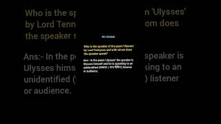 Who is the speaker of the poem Ulysses by Lord Tennyson and with whom does the speaker speak [upl. by Hesta]