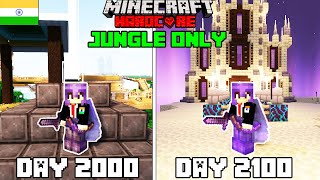 I Survived 2100 Days in Jungle Only World in Minecraft Hardcorehindi [upl. by Ahsikat]