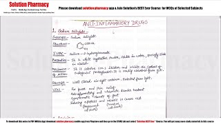 Class 75 Anti Inflammatory Drugs Part 01  Medicinal Chemistry 01  BPharmacy 04th Sem [upl. by Sapers]