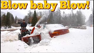 Snow blowing 3 foot drifts with the multiforce [upl. by Nacul283]