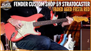 Fender Custom Shop Limited 59 Strat  Journeyman Relic Super Faded Aged Fiesta Red [upl. by Ellekim]