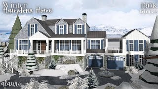 Winter Hamptons Home  190K  Bloxburg Speed Build [upl. by Haggerty982]