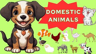 🐶🐓🐐 FARM ANIMALS FOR KINDERGARTEN  ANIMALS FOR KIDSVOCABULARY  RAINFOREST DOMESTICANIMALS [upl. by Nitsirk]