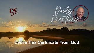 September 18  Daily Devotion  Desire This Certificate From God  Zac Poonen [upl. by Charlean513]