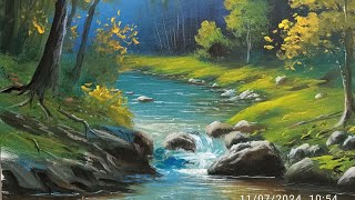 Dere Akrilik Boya Landscape Acrylic Painting [upl. by Dubenko]