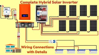 Complete Hybrid Solar Inverter Wiring Installation  How to Install at Home [upl. by Yaron]