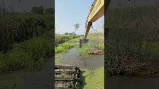 Amphibious Excavator Clearing River ChannelsCleaning Water Weeds [upl. by Aholla33]