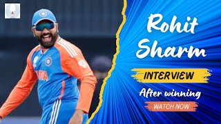 Rohit Sharma interview after winning 2024 T20 world cup trophy  Applauds India [upl. by Serra]