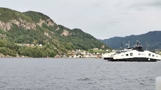 Filming from a HjelmelandNesvik ferry Norway [upl. by Rosenwald]