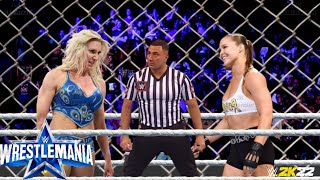 WWE  Ronda Rousey vs Charlotte Flair  Wrestlemania 2022  Steel Cage Match [upl. by Ennael]