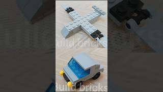 lego brick toys car plane making cool mini grey car and plane from lego [upl. by Adnahsed]