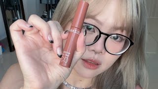 倩丽唇釉03 无滤镜试色 Cezanne water tint lip 03 wear test [upl. by Einial]