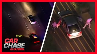 Wild LA Car Chase ends as driver passenger run into Walmart  Car Chase Channel [upl. by Keithley]