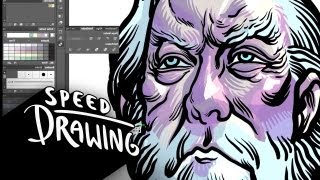 Speed Drawing The Hunger Games Catching Fire  President Snow [upl. by Nixie]