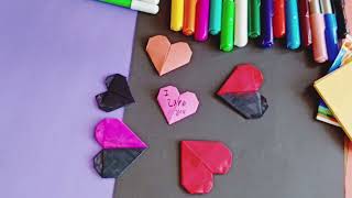 Paper heart shape bookmark making ideas  How to make Heart Shape Bookmark  Paper Love Heart Craft [upl. by Georgiana659]