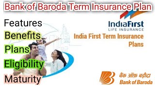 Bank of Baroda Term Insurance Plan in hindi IndiaFirst life insurance policy details Cheapest term [upl. by Anen440]