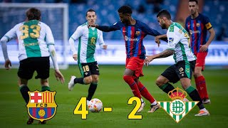 Real Betis vs FC Barcelona 24 Spanish Super Cup Semi Final 2023 FULL Match [upl. by Aihsela]