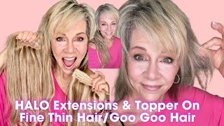 Halo and Topper Extensions On Fine Thin Hair [upl. by Targett]