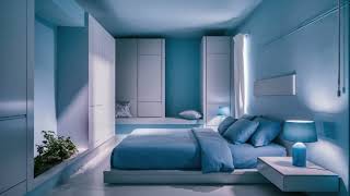 Modern Minimalist Blue Bedroom Makeover Calming and Stylish Design [upl. by Ahsikyt]