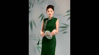 Women Apparels  Sleeveless Jacquard Floral Cheongsam [upl. by Iccir]