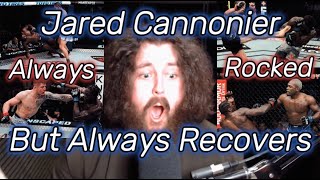 MMA GURU Reacting To Jared Cannonier Getting ROCKED But RECOVERING Compilation [upl. by Elorac]