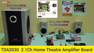 TDA2030 21 Home Theatre Amplifier Board  Complete wiring information amp Bass test [upl. by Karlin]