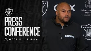 Coach Pierce Presser  111824  Raiders  NFL [upl. by Horatia]