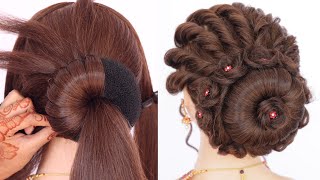 brilliant bun hairstyle for bridal  hairstyle for women [upl. by Tam]