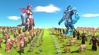 Felidae Team VS Evil Queen Team  Animal Revolt Battle Simulator [upl. by Siaht]