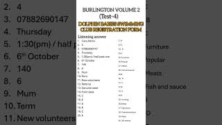 Burlington volume 2 DOLPHIN BABIES SWIMMING CLUB REGISTRATION FORM Listening answer  SUMPUN IELTS [upl. by Lanctot]