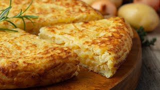 Tortilla espagnole  La vraie recette  Omelette de pommes de terre traditionnelle en Espagne [upl. by Aicilyhp]