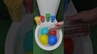 ASMR Rainbow Candy Popping Balloons Color Oddly Satisfying Video in Toilet asmr candy shortsviral [upl. by Ahsiel]