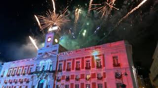 Spain Madrid Sol New Years Eve 2022 Fireworks [upl. by Lajes657]