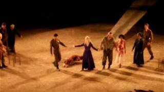 Helen Mirren and a fine cast taking a bow after 2nd performance of Phedre at the Epidaurus [upl. by Aihsemak]